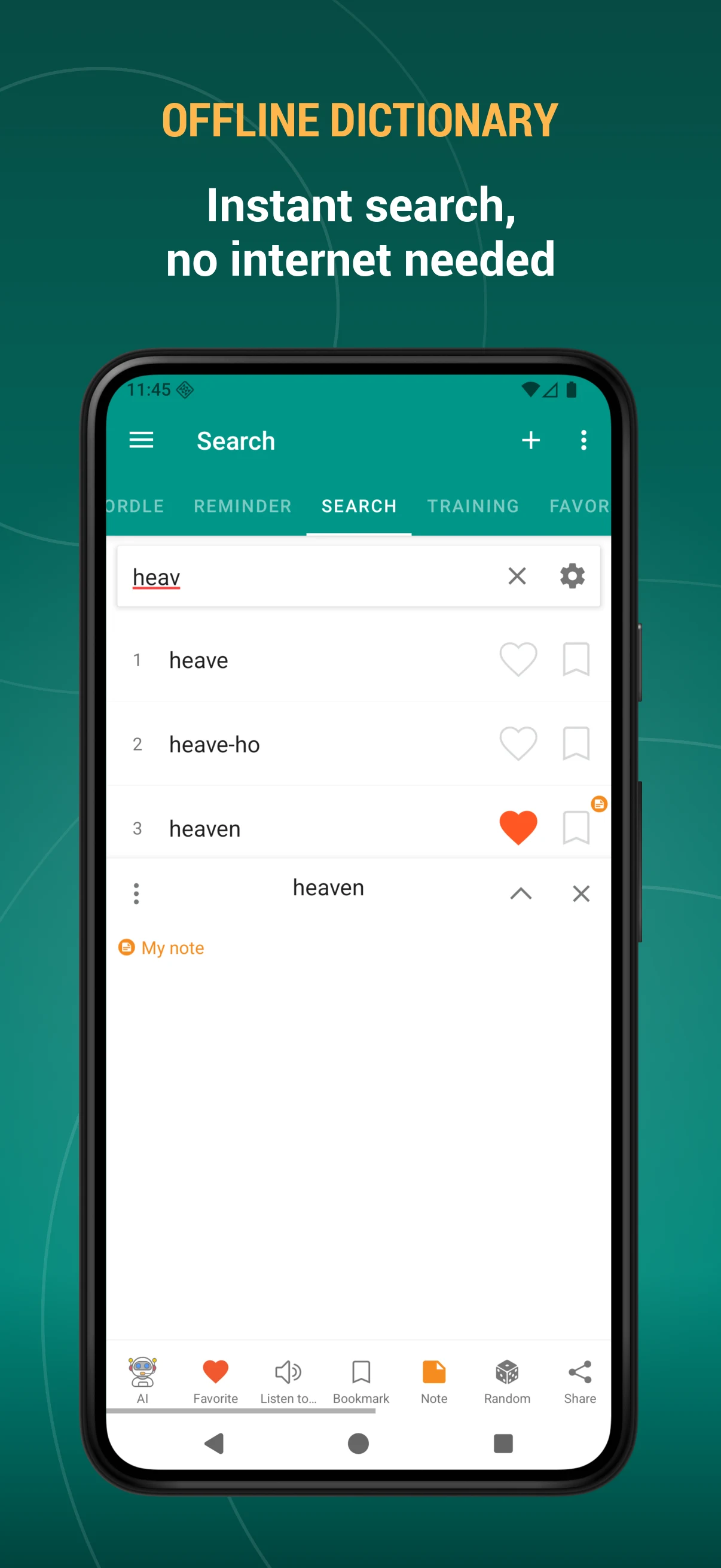 English dictionary - offline screenshot